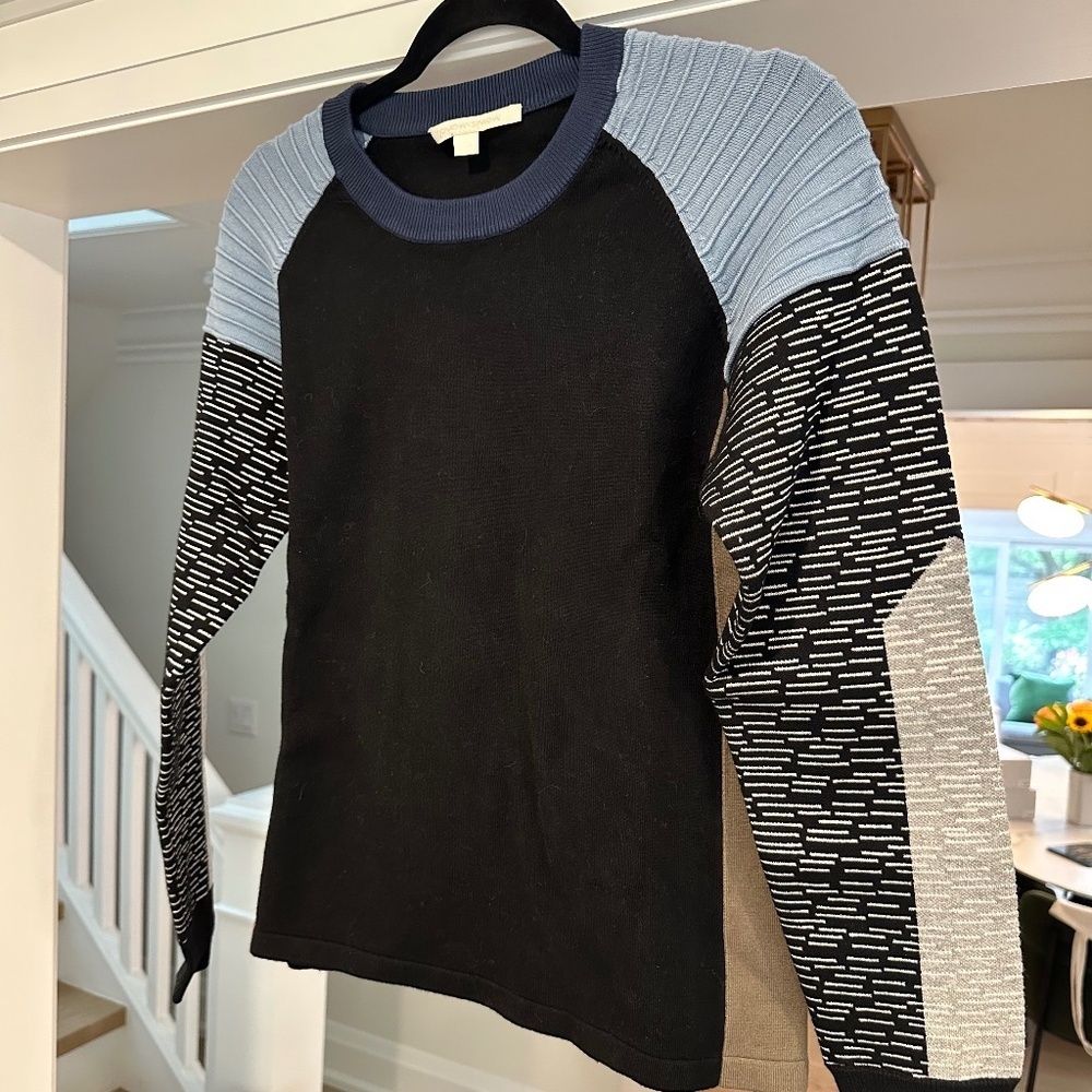 JONATHAN SIMKHAI Light and Dark Blue Apres-Ski Sweater - Size M - Picture 4 of 15